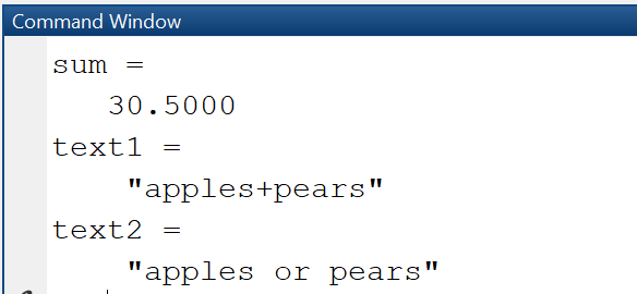 MATLAB Variables