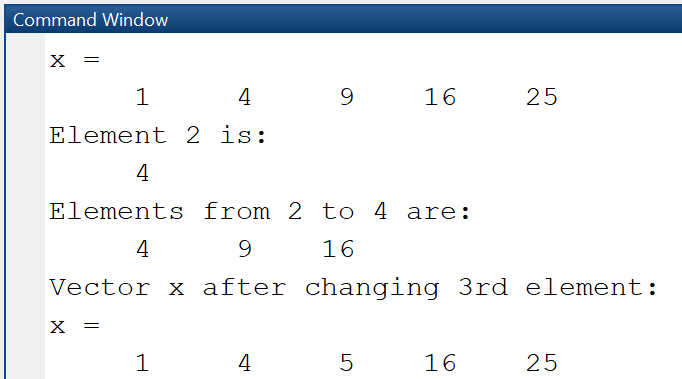 MATLAB Vectors