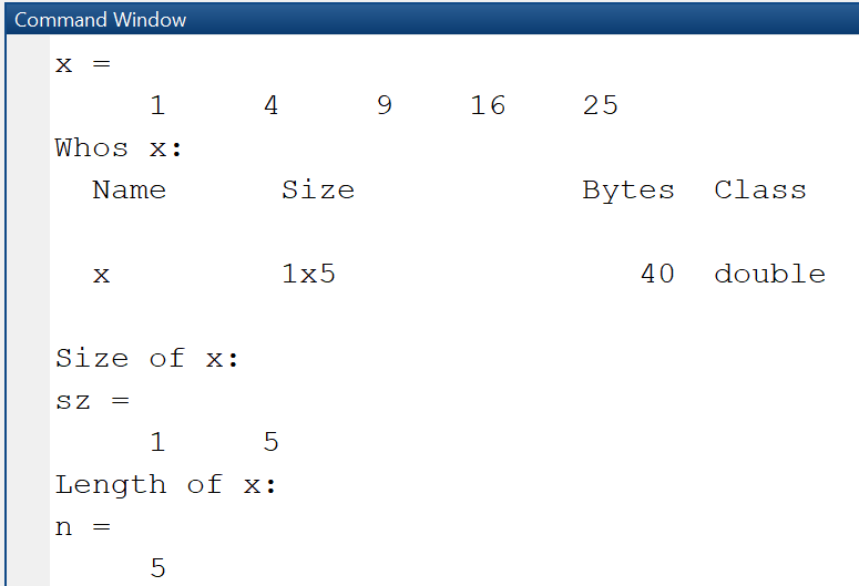 MATLAB Vectors