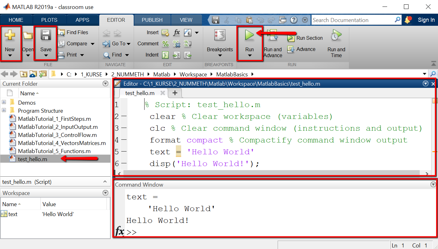 MATLAB Tutorial - First steps in MATLAB  Prof. E. Kiss, HS KL