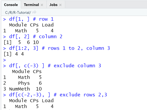 R Data Frame Slicing