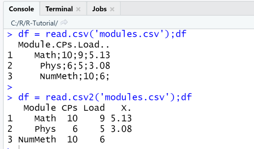 R read.csv basic