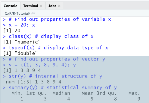 R class and typeof