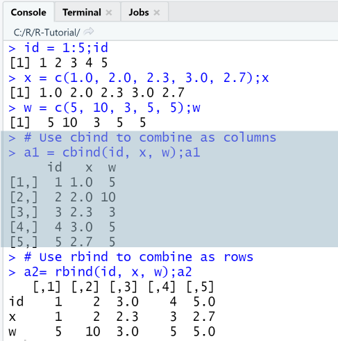 R Create matrix from vector