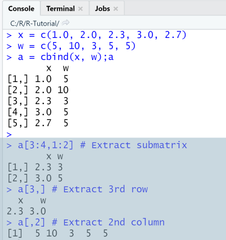 R Extract elements from matrix