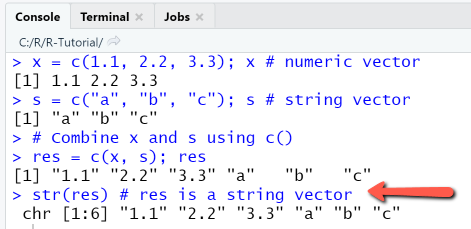 R vectors: combine